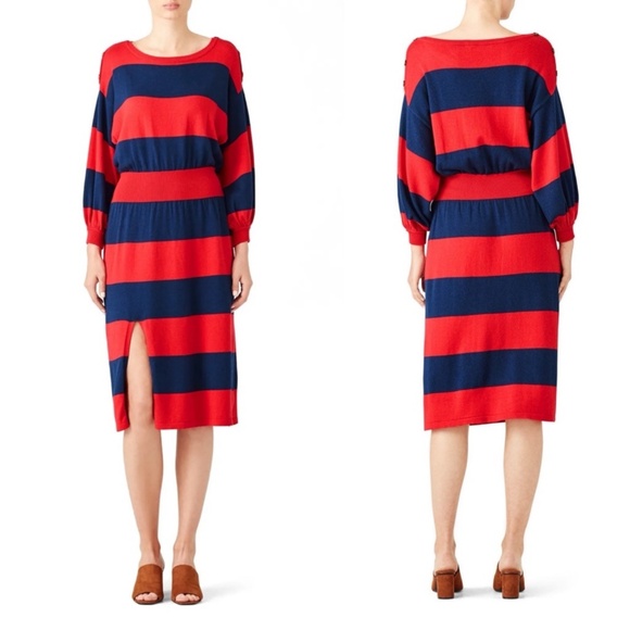 Free People Dresses & Skirts - NWT FREE PEOPLE On My Mind Sweater Dress Stripe Dolman Sz M